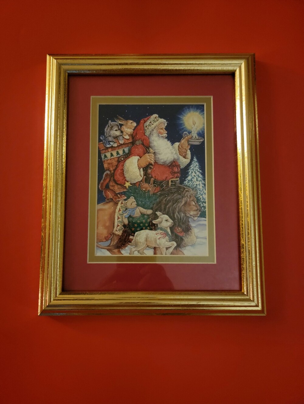 "Beloved Santa" Gold Addition Holiday Wall Art